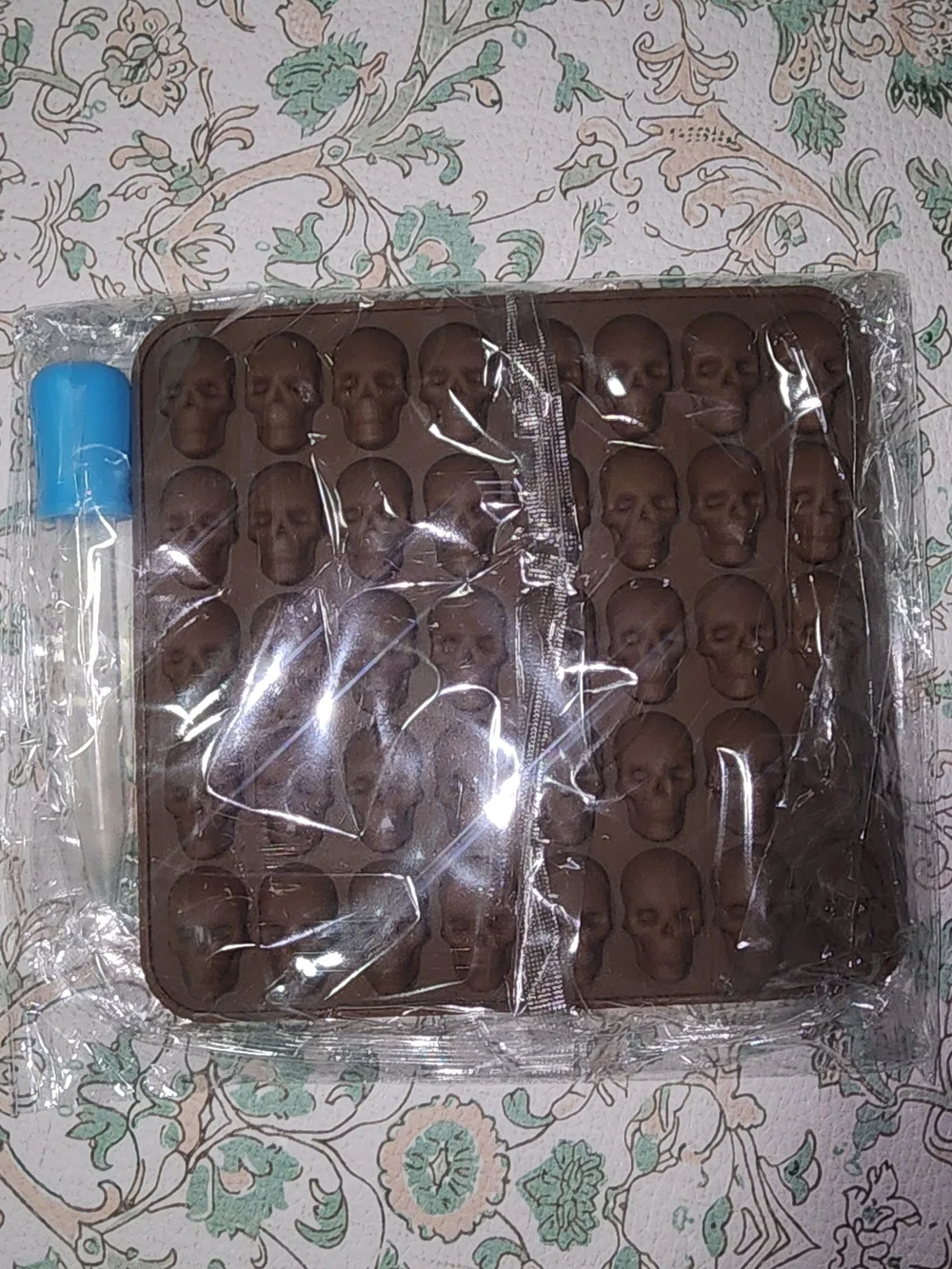 Brown Skull Mold Silicone Tray